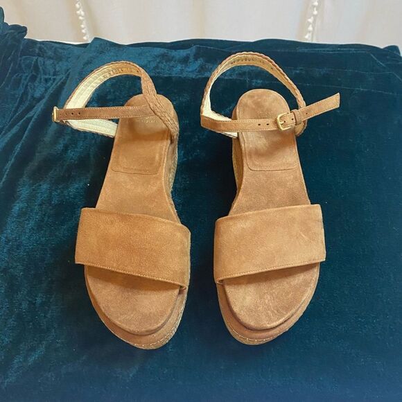 Stuart Weitzman brown suede platform sandals, size 10 - Picture 2 of 10